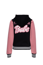 Damen Hoodie-Jacket "Not your Babe" College style in Rose