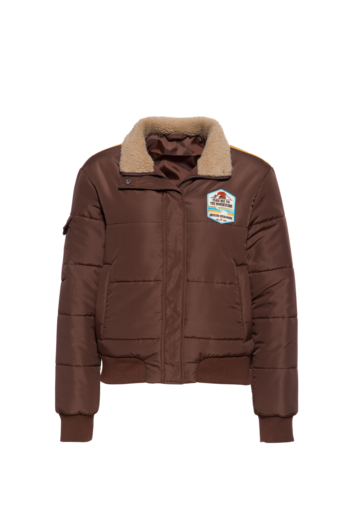 Damen Puffer Jacke "Take me to the montains" in Brown