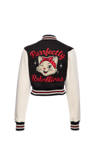 Damen College Jacket ""Purrfectly Rebellious" in Black