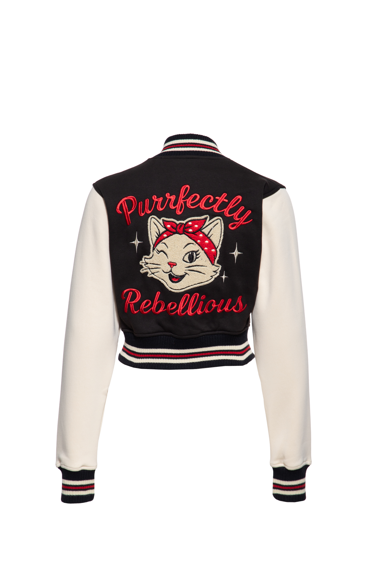 Damen College Jacket ""Purrfectly Rebellious" in Black