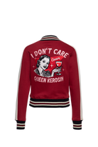 Damen College Jacket "I don't care" in Bordeaux