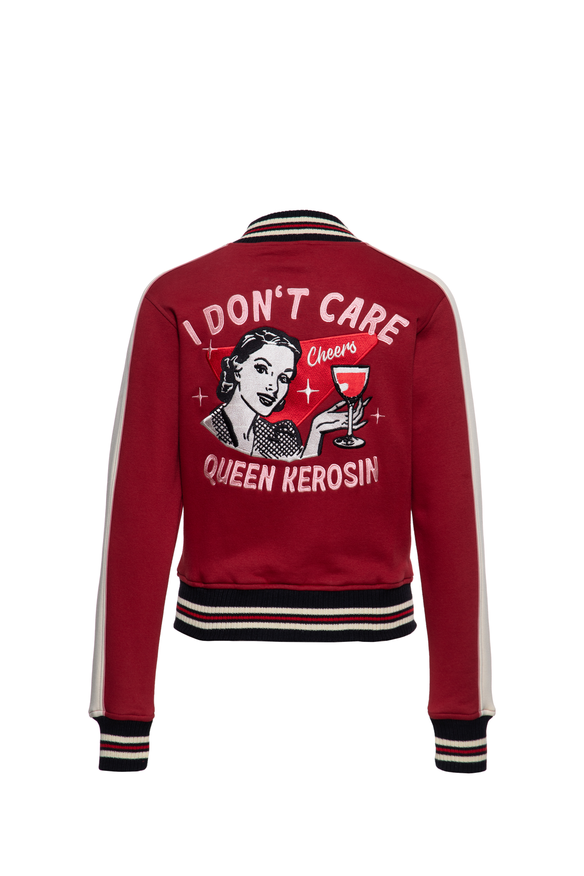 Damen College Jacket "I don't care" in Bordeaux