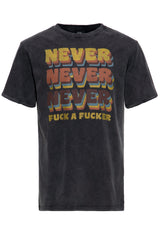 Acid Wash T-Shirt «Never Fuck a Fucker» T-Shirts von King Kerosin