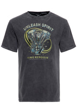 Acid Wash T-Shirt «Unleash Spirit» T-Shirts von King Kerosin