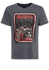 Acid washed T-Shirt «Red Baron Speedshop» T-Shirts von King Kerosin