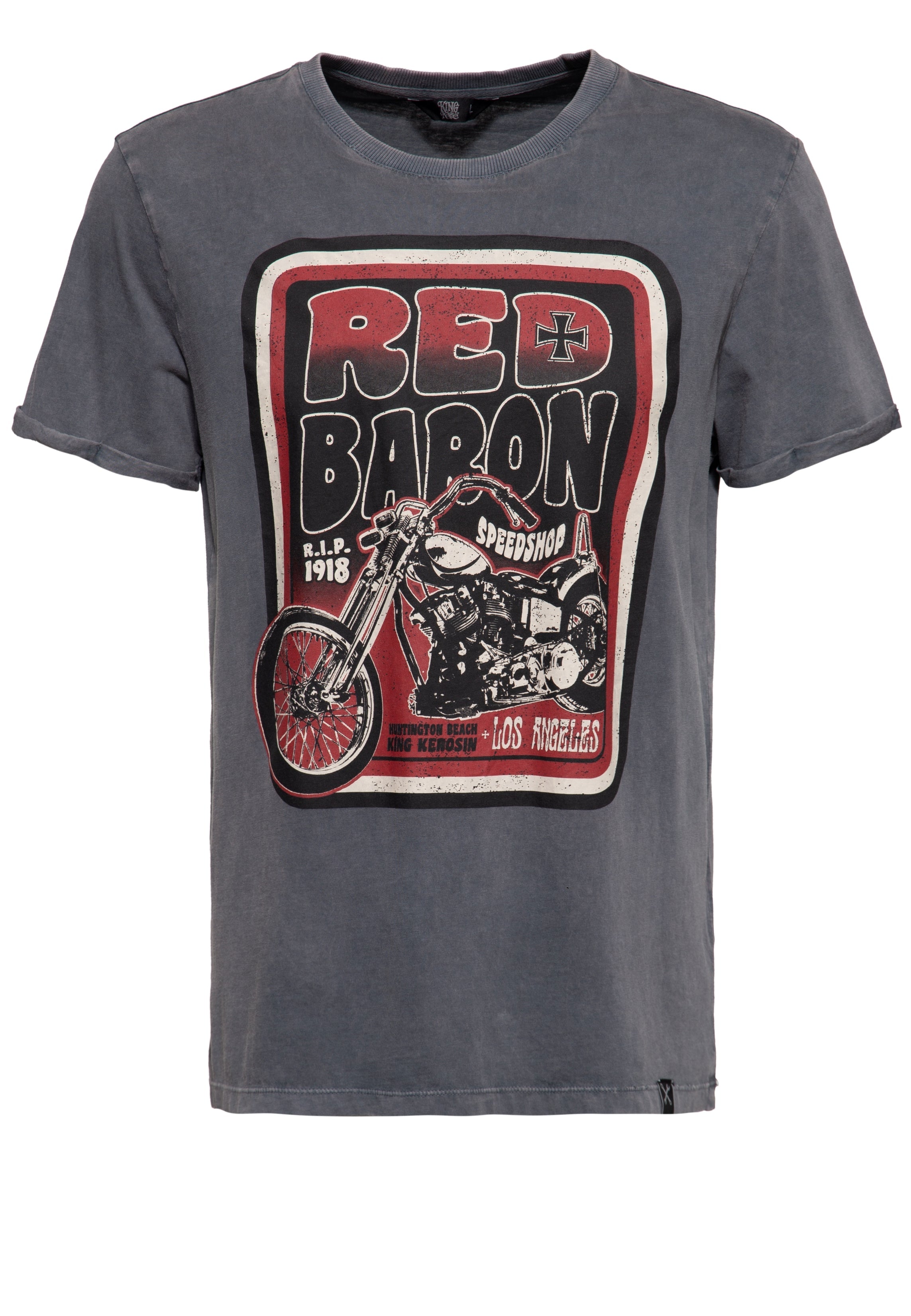 Acid washed T-Shirt «Red Baron Speedshop» T-Shirts von King Kerosin