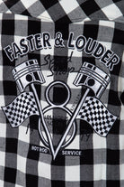 King Kerosin - Ärmelloses Karohemd mit Stickerei «Faster & Louder»
