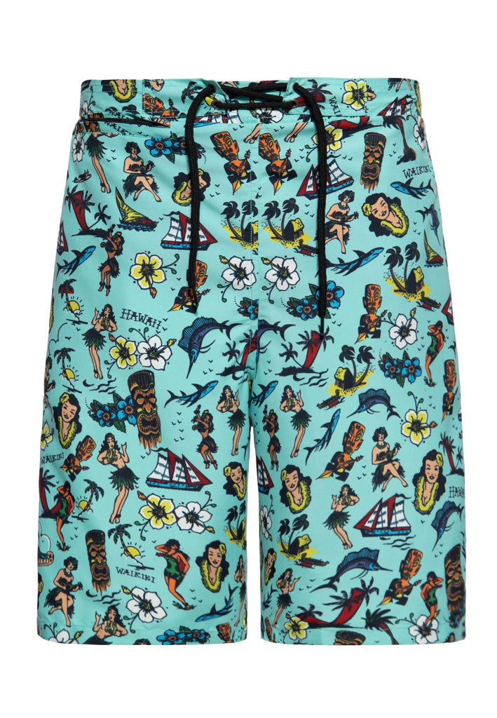 Queen Kerosin Badeshorts «Hawaii»