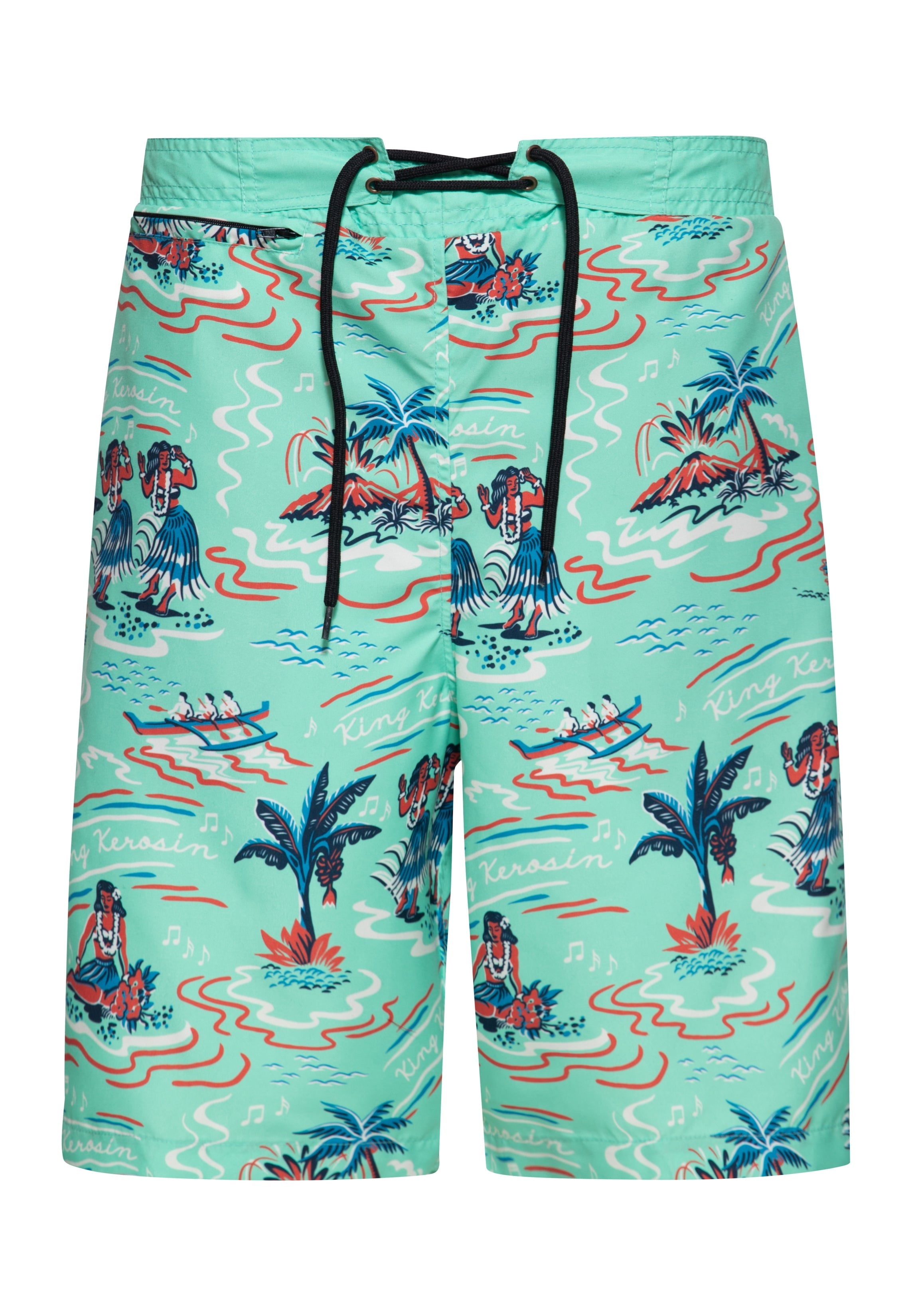 Badeshorts 'Hawaii' in Mint Badeshorts von King Kerosin