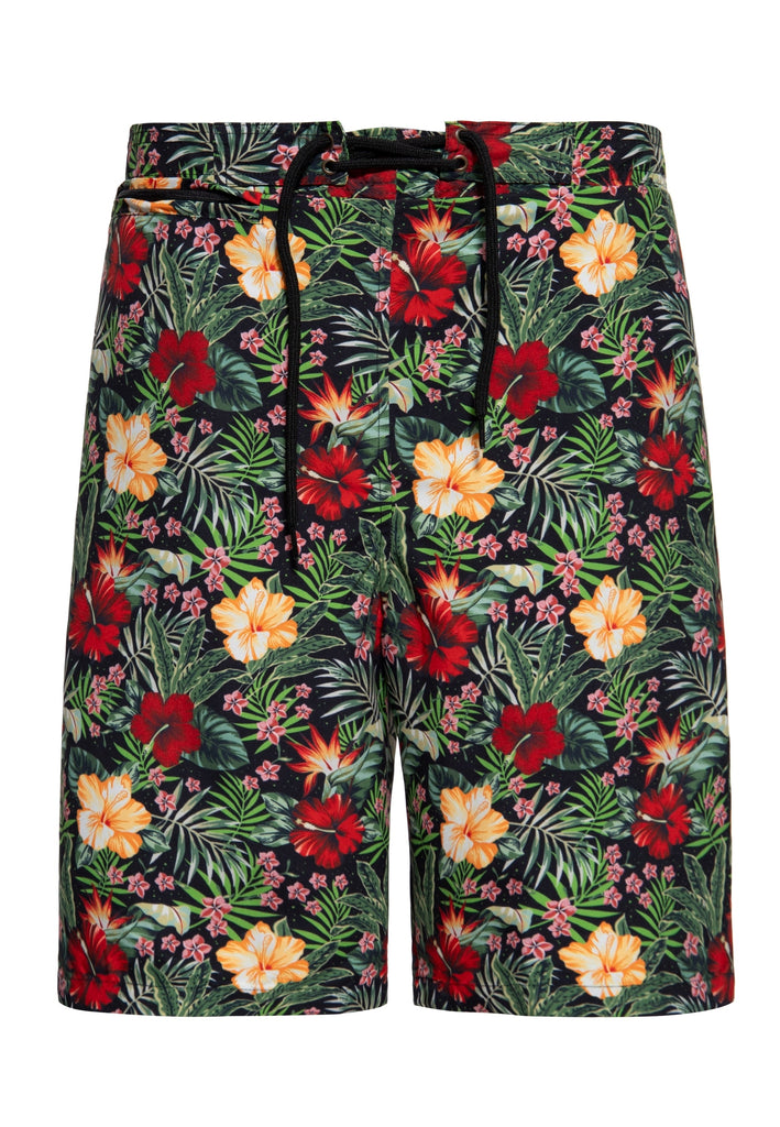 Queen Kerosin Badeshorts «Hibiscus»