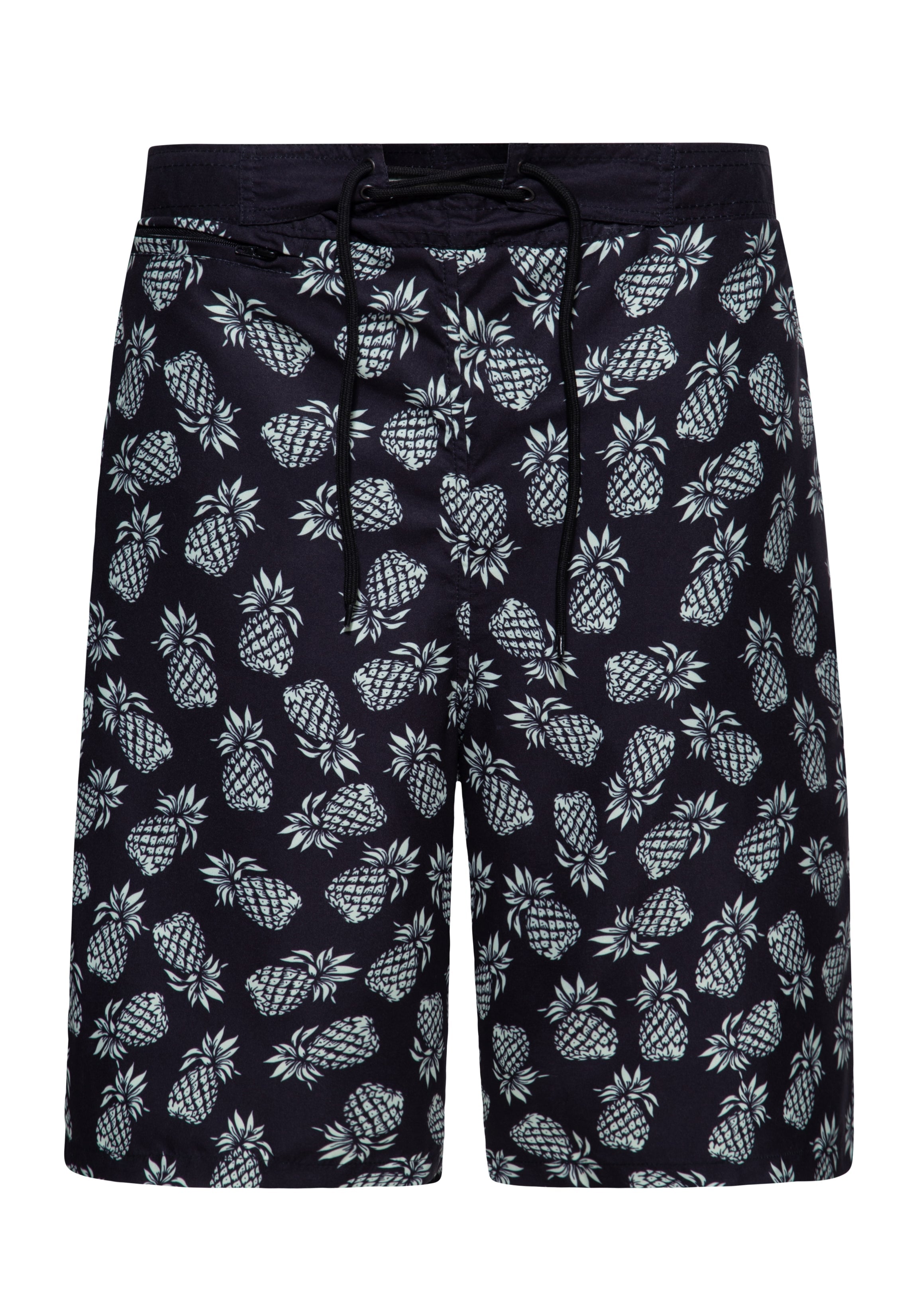 Badeshorts 'Pineapple' in Schwarz Badeshorts von King Kerosin