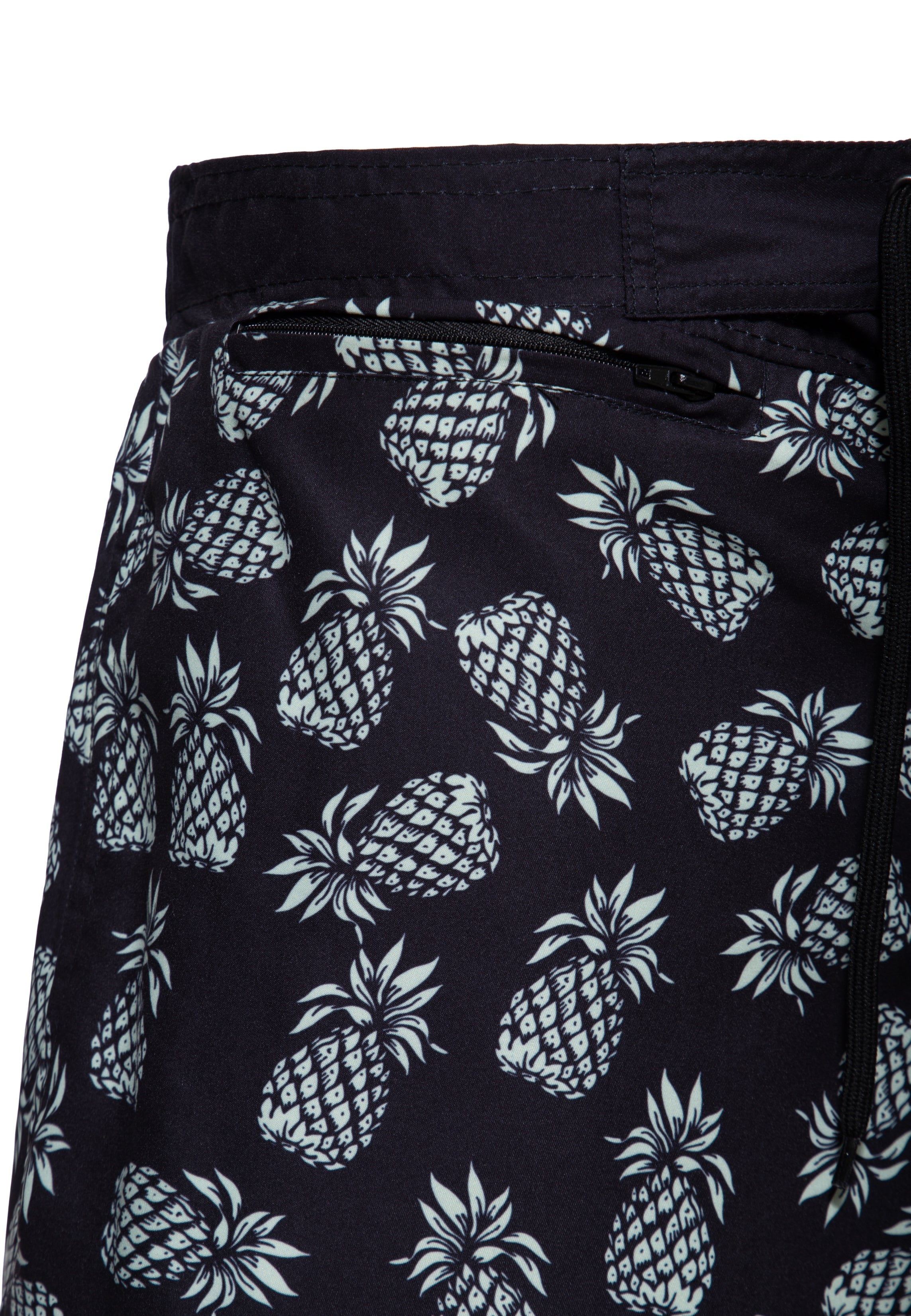 Badeshorts 'Pineapple' in Schwarz Badeshorts von King Kerosin