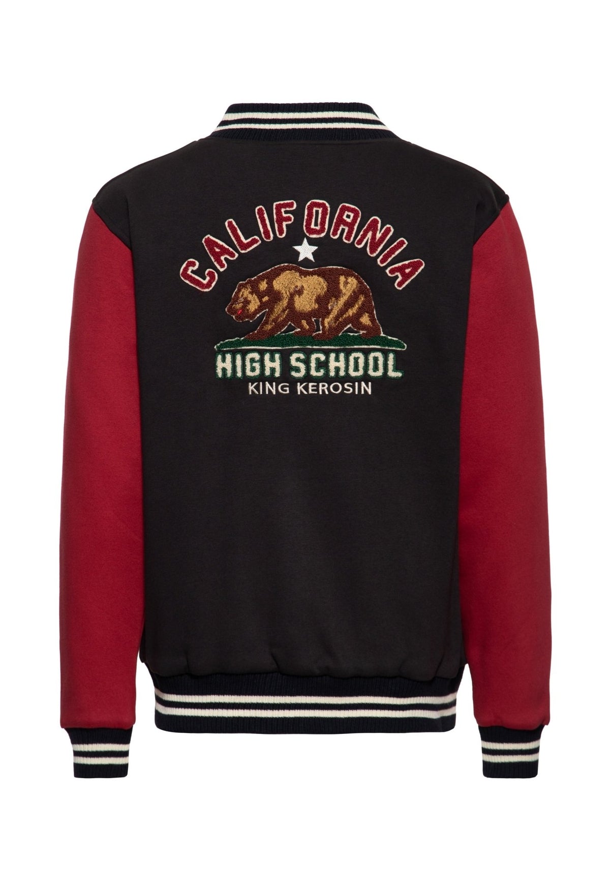 College Jacke 'California High School' in Schwarz – College & Baseball Jacken von King Kerosin - Ansicht 2