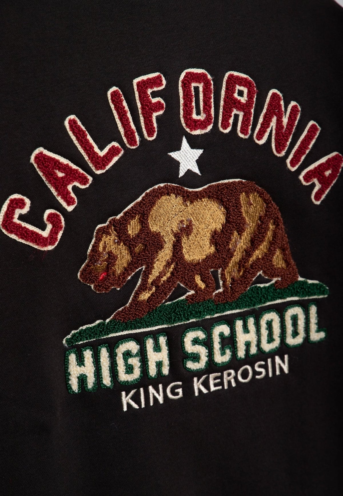 College Jacke 'California High School' in Schwarz – College & Baseball Jacken von King Kerosin - Ansicht 5
