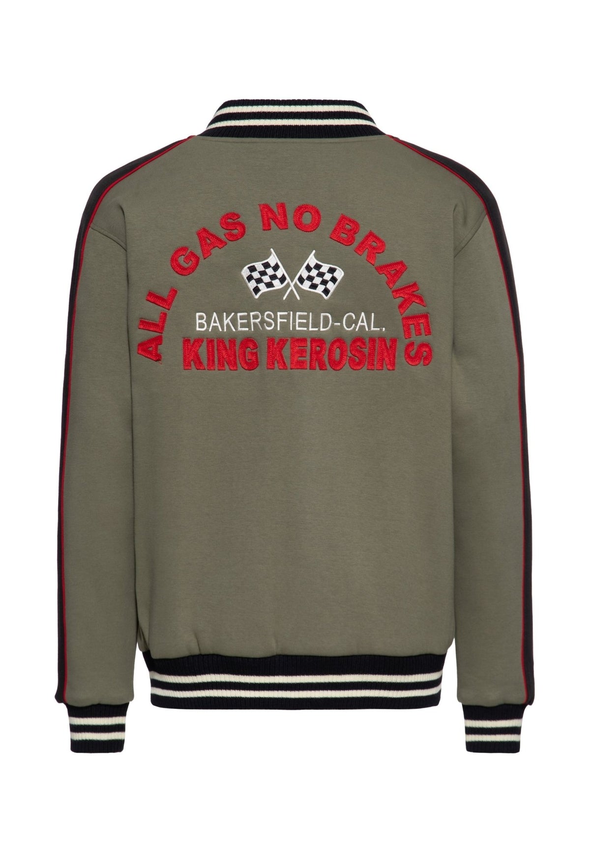 Collegejacke 'All Gas No Brakes' in Olivgrün – College & Baseball Jacken von King Kerosin - Ansicht 2