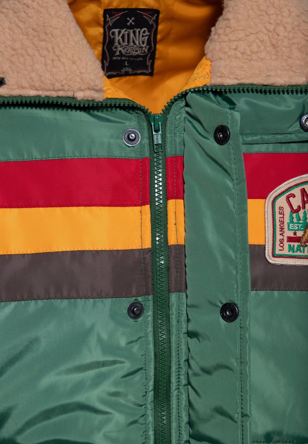 Collegejacke 'Canoga National Park' in Tannengrün – College & Baseball Jacken von King Kerosin - Ansicht 4