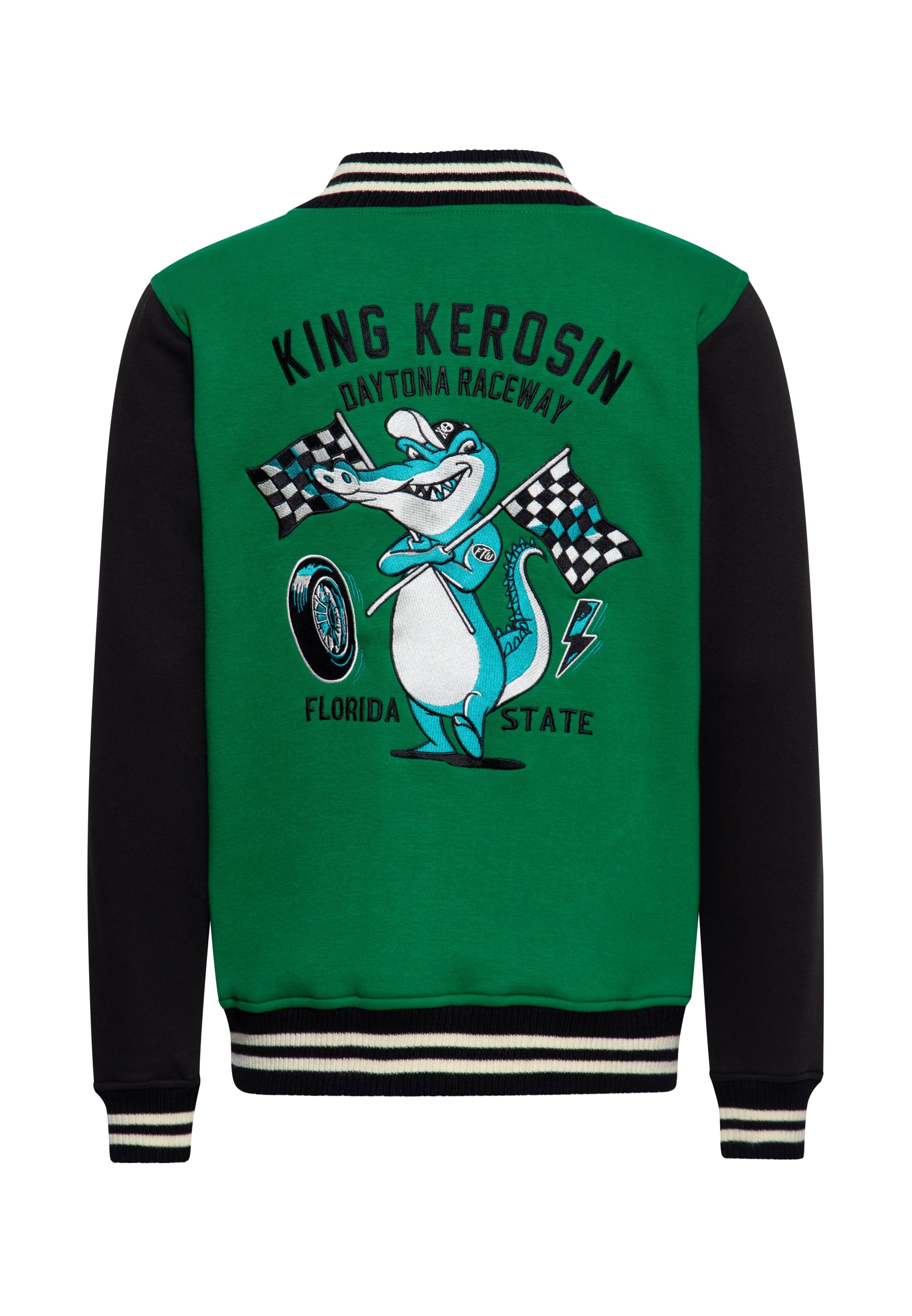 Collegejacke 'Daytona Raceway' in Grün College & Baseball Jacken von King Kerosin