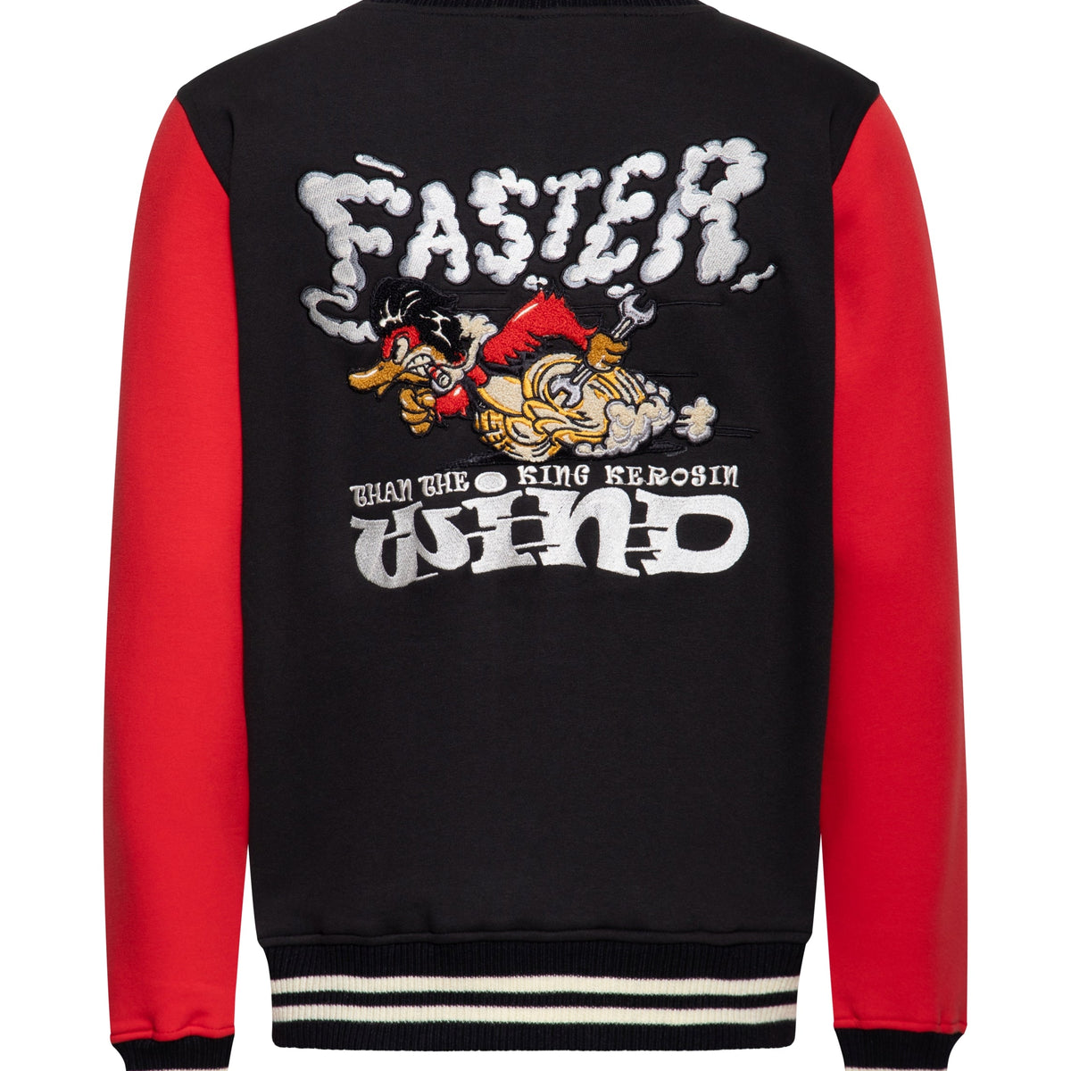 Collegejacke 'Faster Than The Wind' in Schwarz | King Kerosin – KING ...