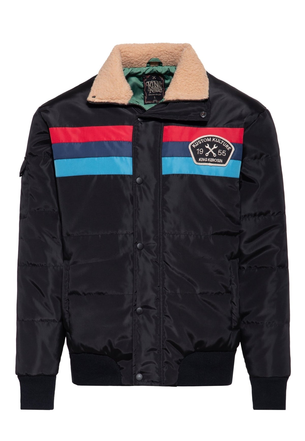 Collegejacke 'Garagebuilt' in Schwarz – College & Baseball Jacken von King Kerosin - Ansicht 1