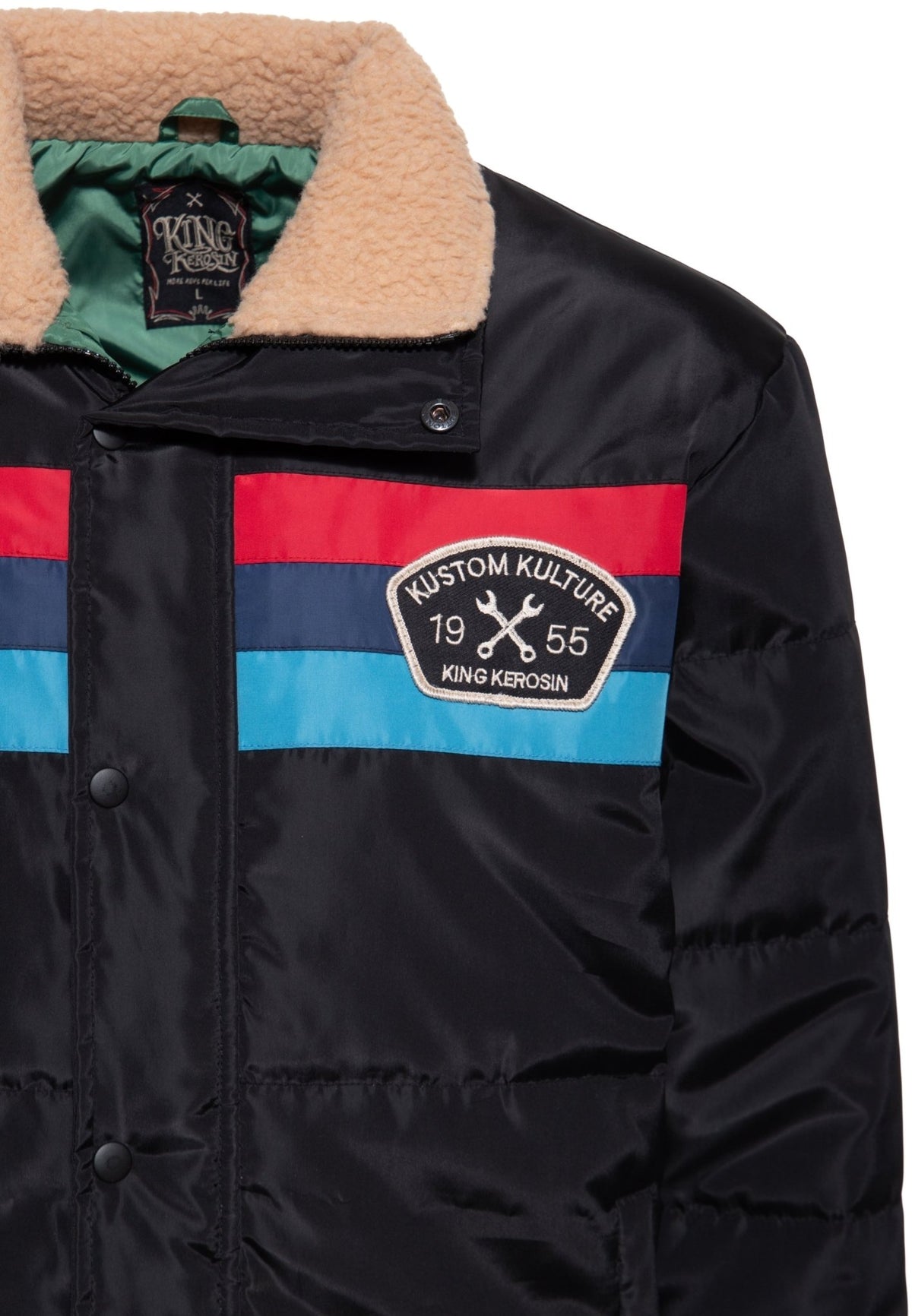 Collegejacke 'Garagebuilt' in Schwarz – College & Baseball Jacken von King Kerosin - Ansicht 3