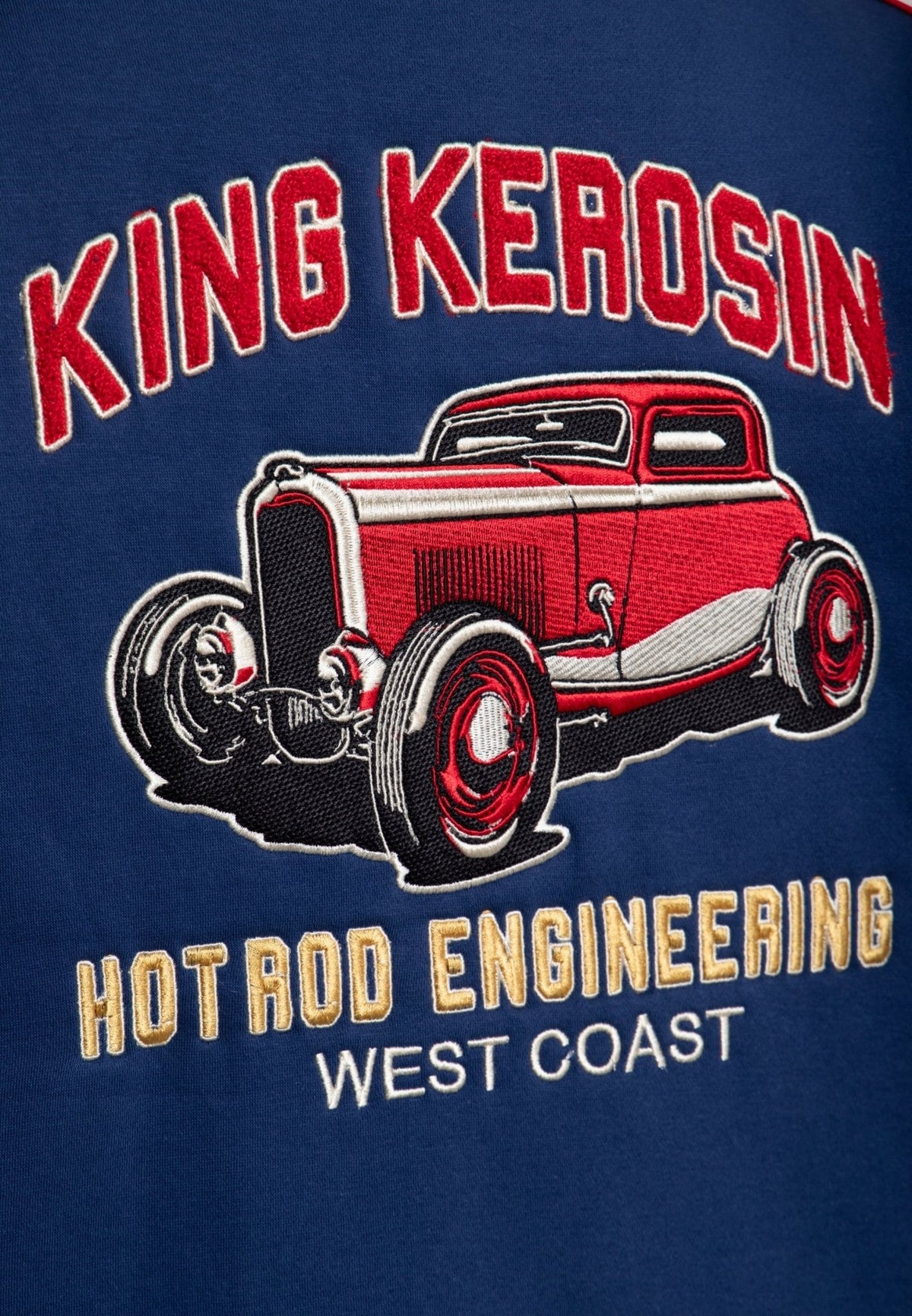 Collegejacke 'Hot Rod Engineering West Coast' in Dunkelblau – College & Baseball Jacken von King Kerosin - Ansicht 6