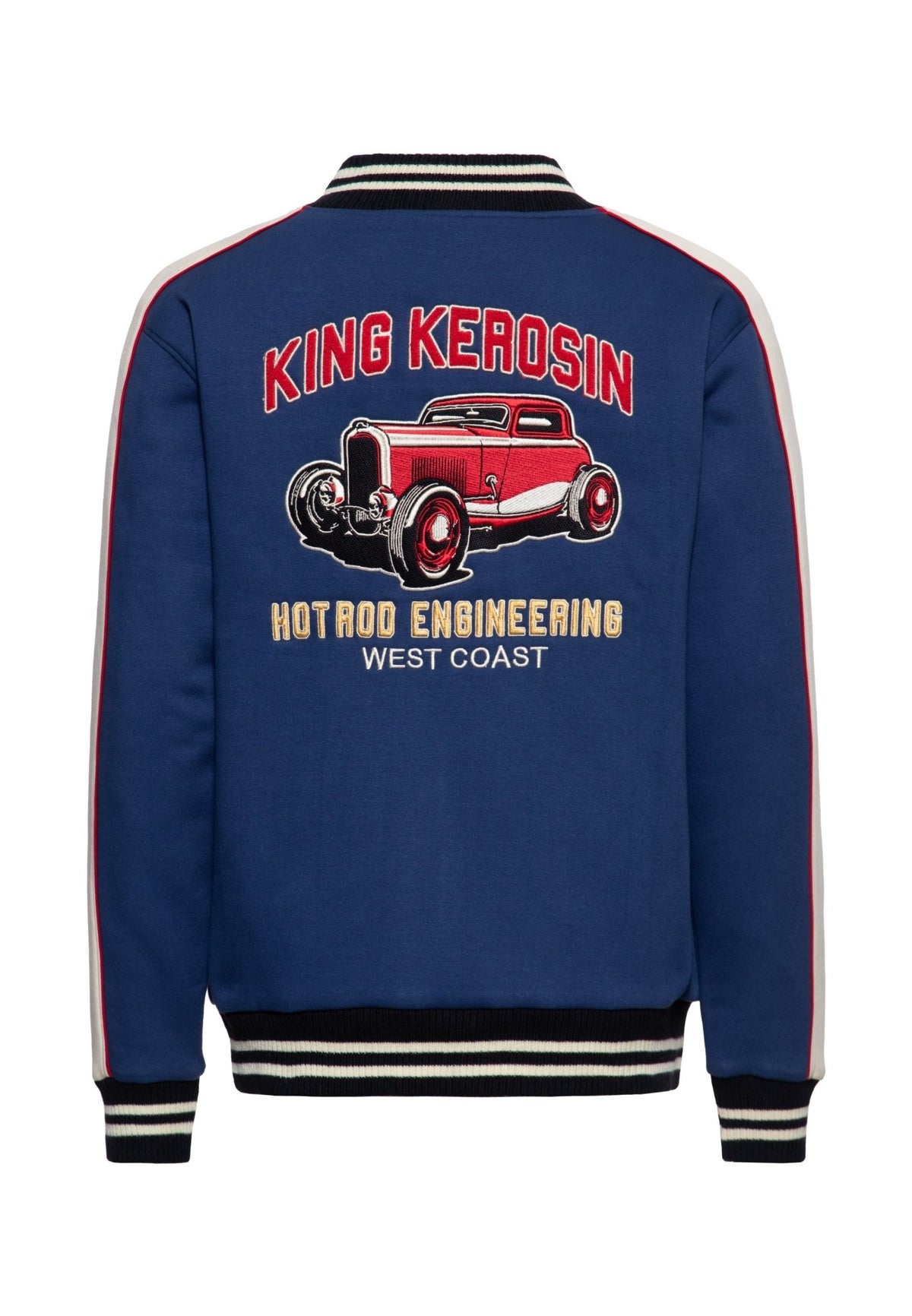 Collegejacke 'Hot Rod Engineering West Coast' in Dunkelblau – College & Baseball Jacken von King Kerosin - Ansicht 2