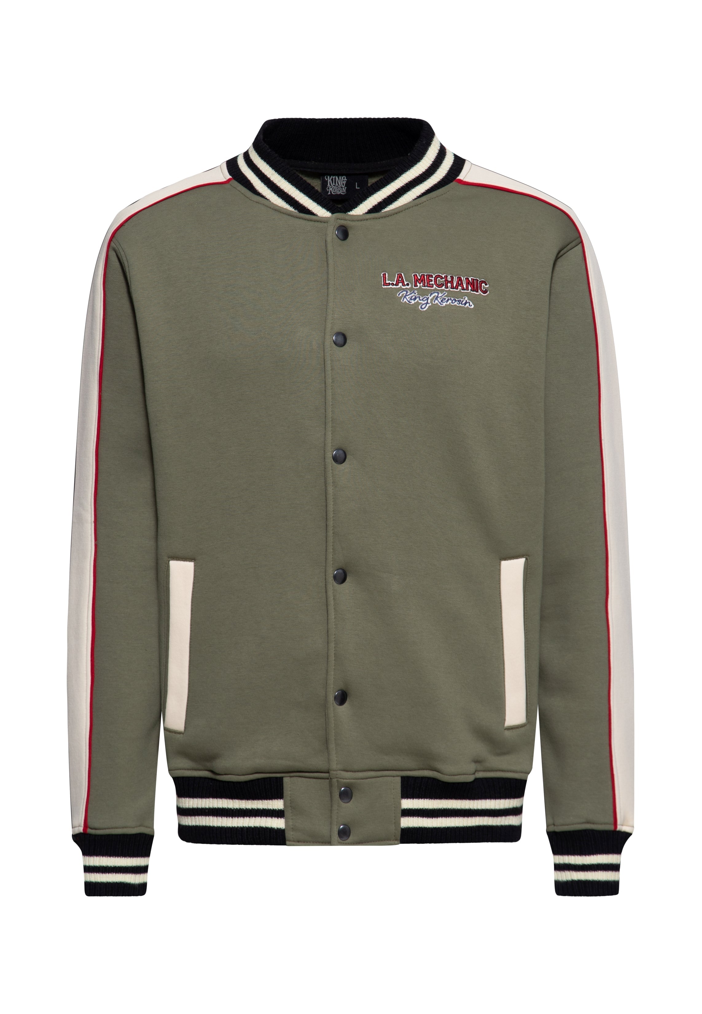 Collegejacke 'Mechanic Dude' in Khaki College & Baseball Jacken von King Kerosin