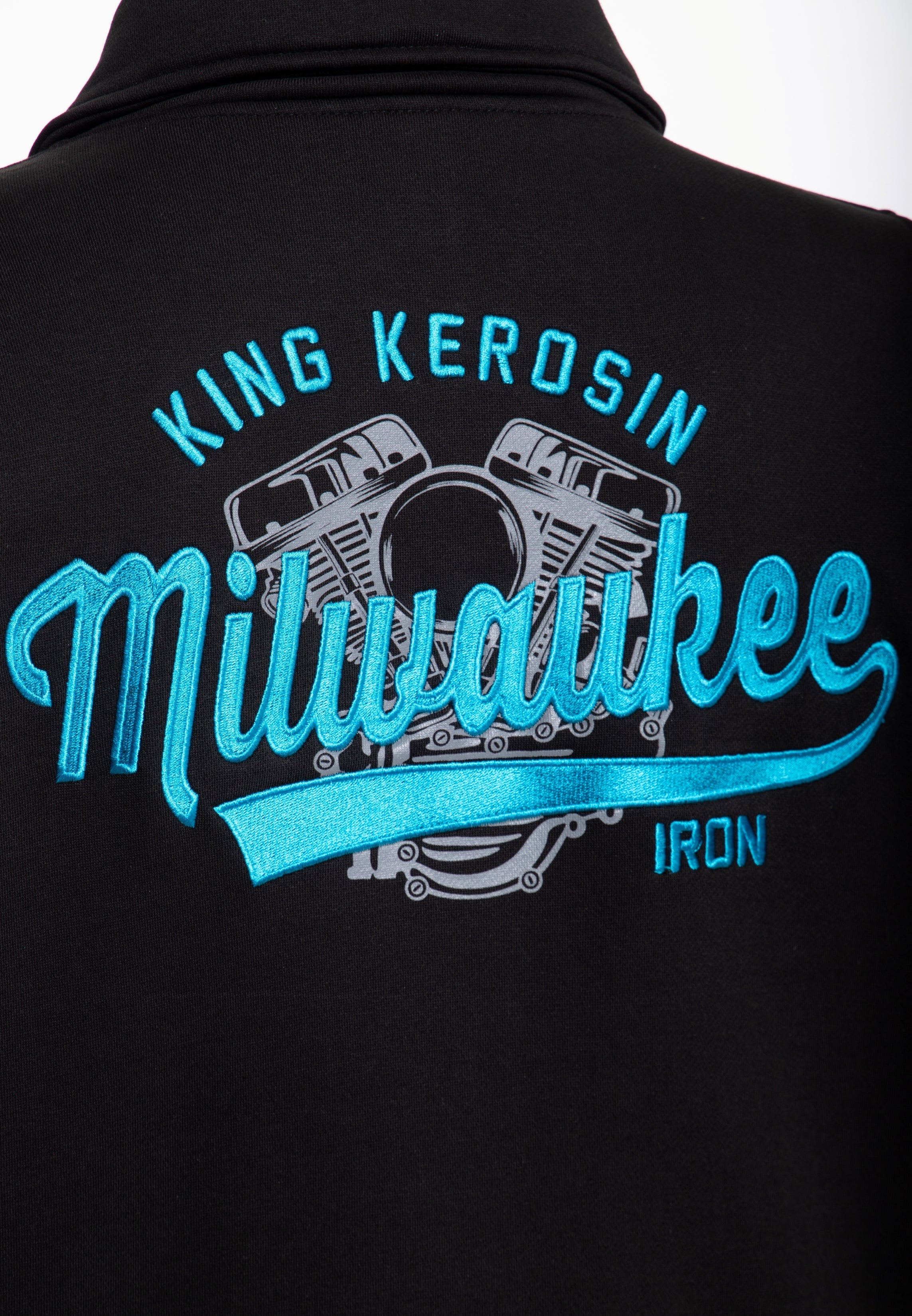 Collegejacke 'Milwaukee' in Schwarz College & Baseball Jacken von King Kerosin