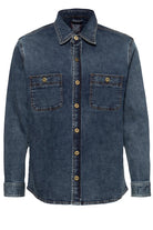 King Kerosin - Denim Workwear Hemd mit Waschungen und Stickerei
