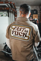 Dragstrip Hemd 'Fast As Fuck' in Khaki Hemden - Kurzarm von King Kerosin