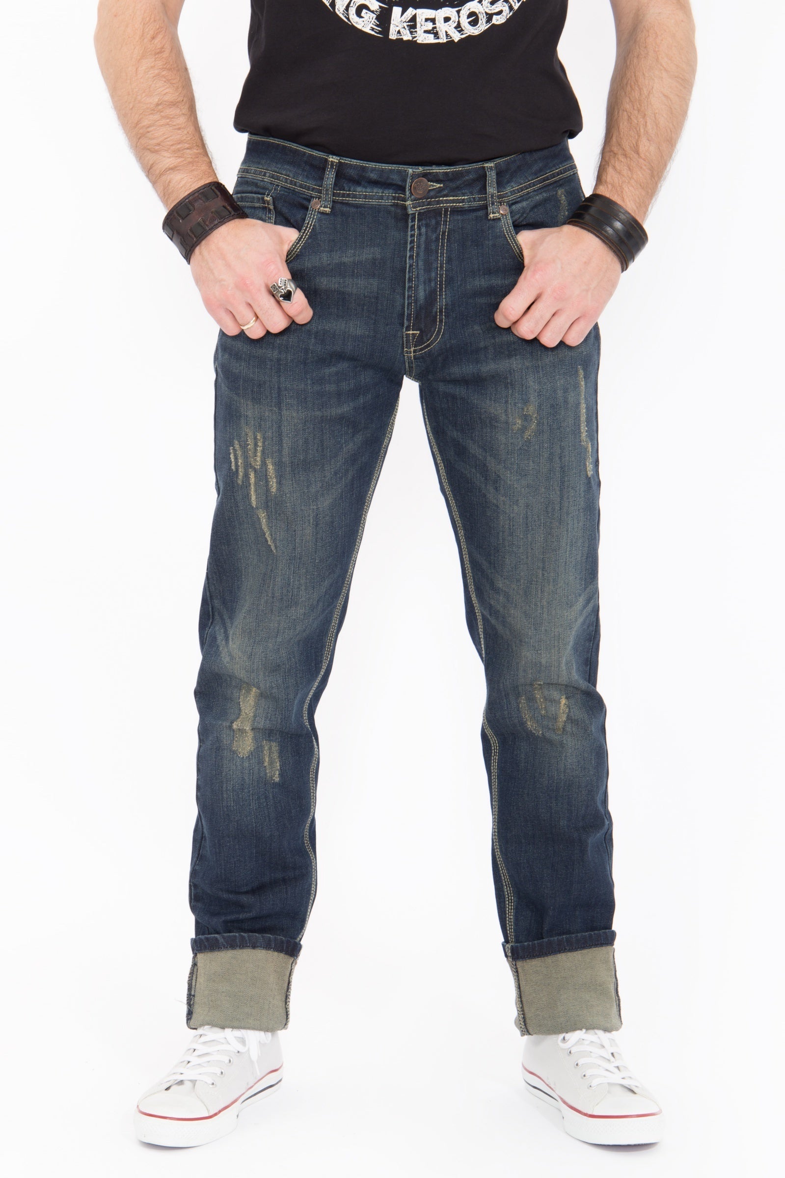 King Kerosin - Farmer Jeans Destroyed Coffee Look