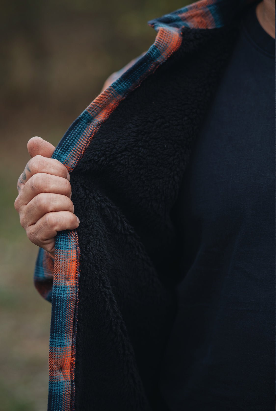 Flanellhemd mit Innenfutter in Navy – Hemden - Langarm von King Kerosin - Ansicht 10
