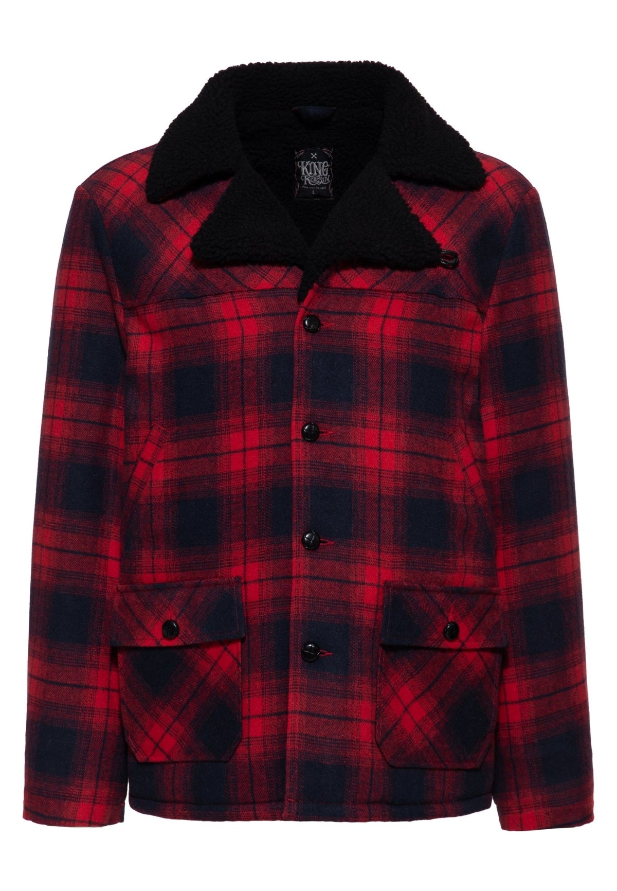 Flanelljacke in Rot – Winterjacken von King Kerosin - Ansicht 1