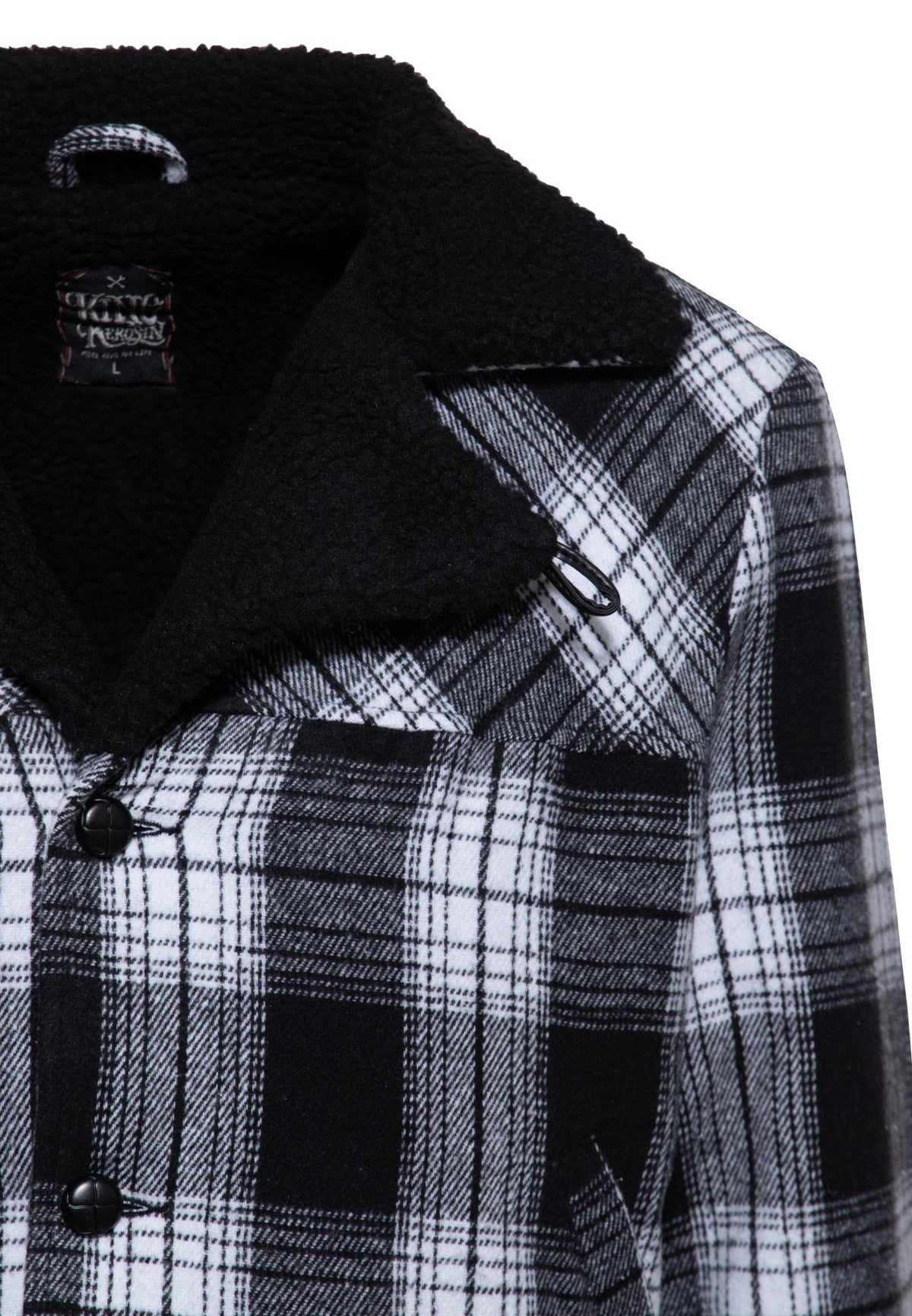 Flanelljacke in Schwarz – Winterjacken von King Kerosin - Ansicht 3