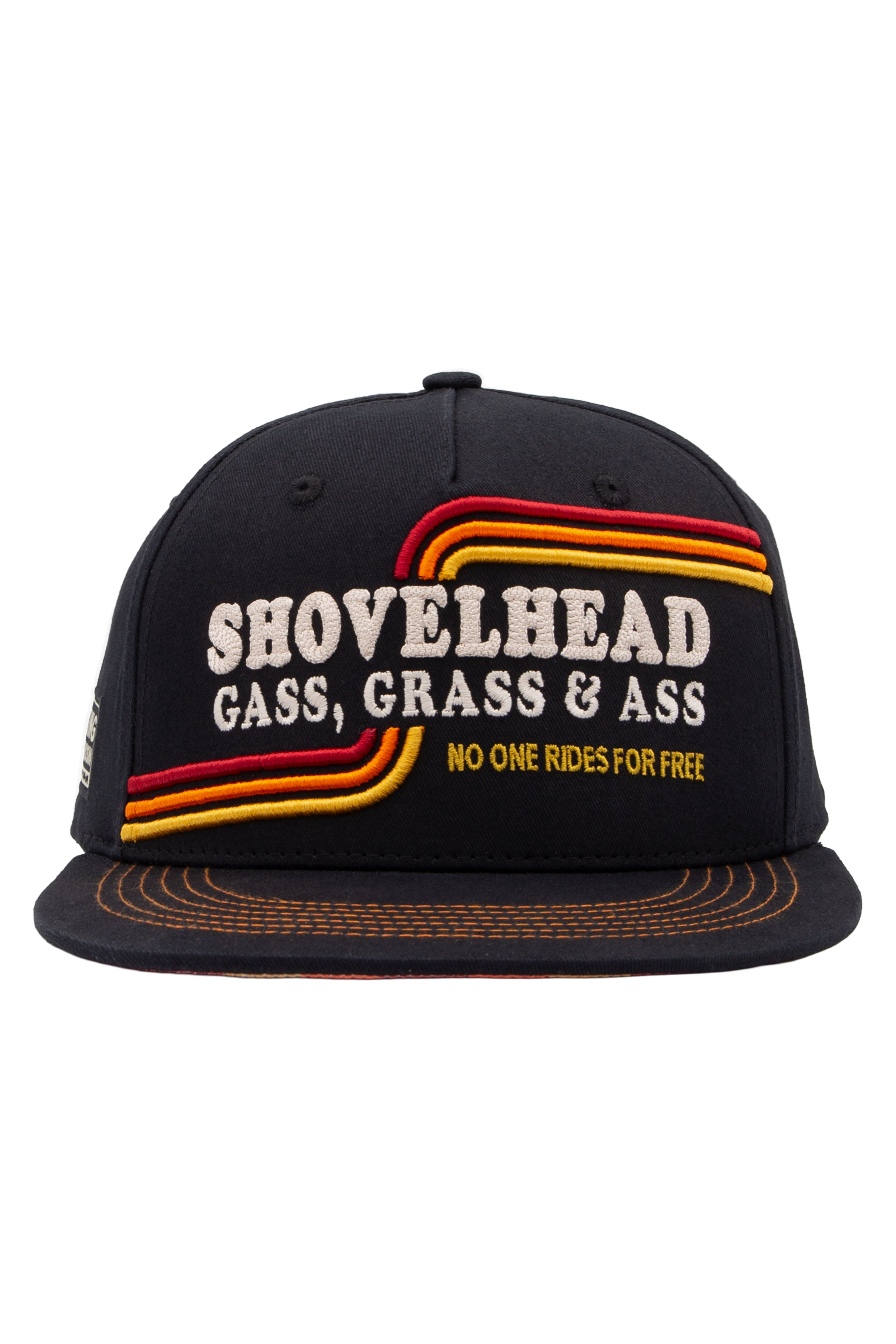 Flat Brim Cap 'Shovelhead' in Schwarz Snapback Cap von King Kerosin