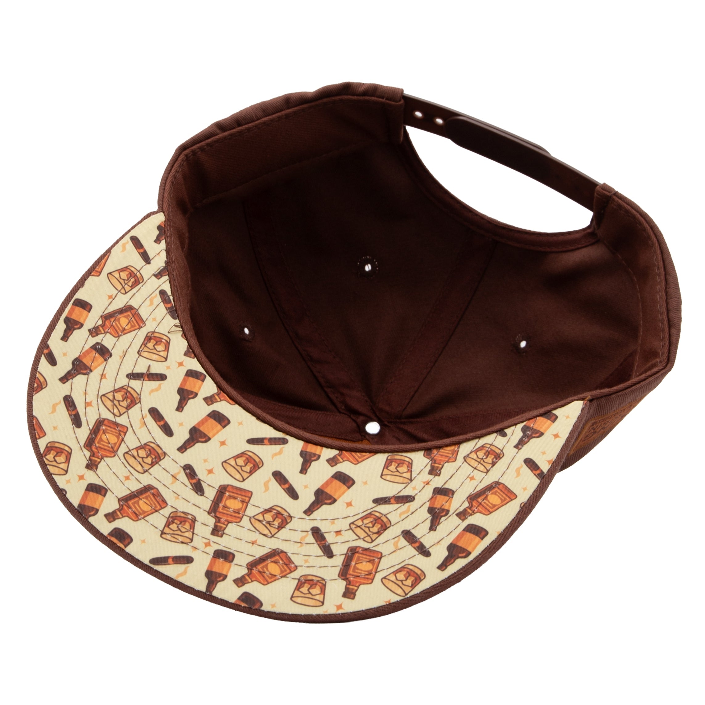 Flat Brim Cap 'Sponsored by Whiskey' in Braun Snapback Cap von King Kerosin