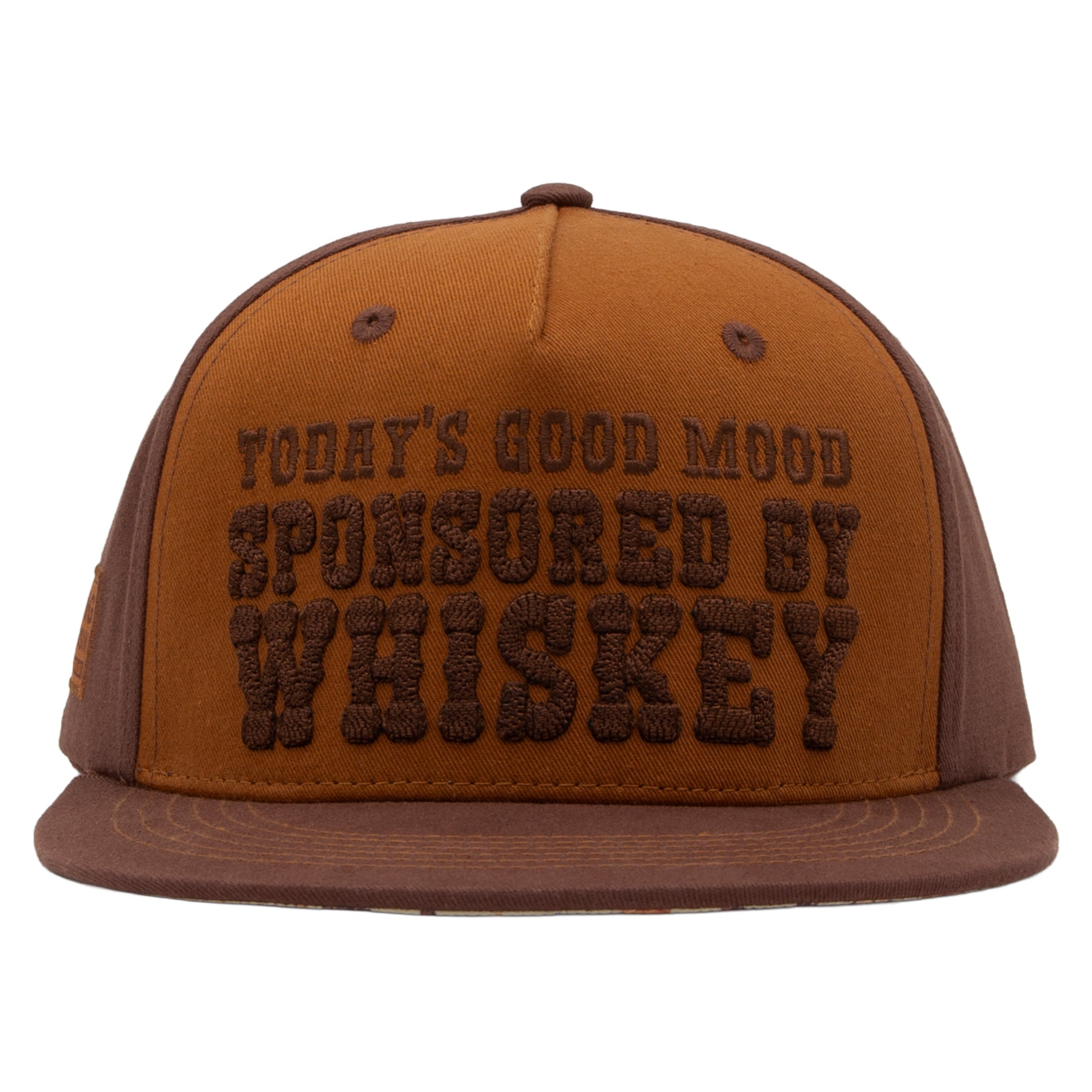 Flat Brim Cap 'Sponsored by Whiskey' in Braun Snapback Cap von King Kerosin