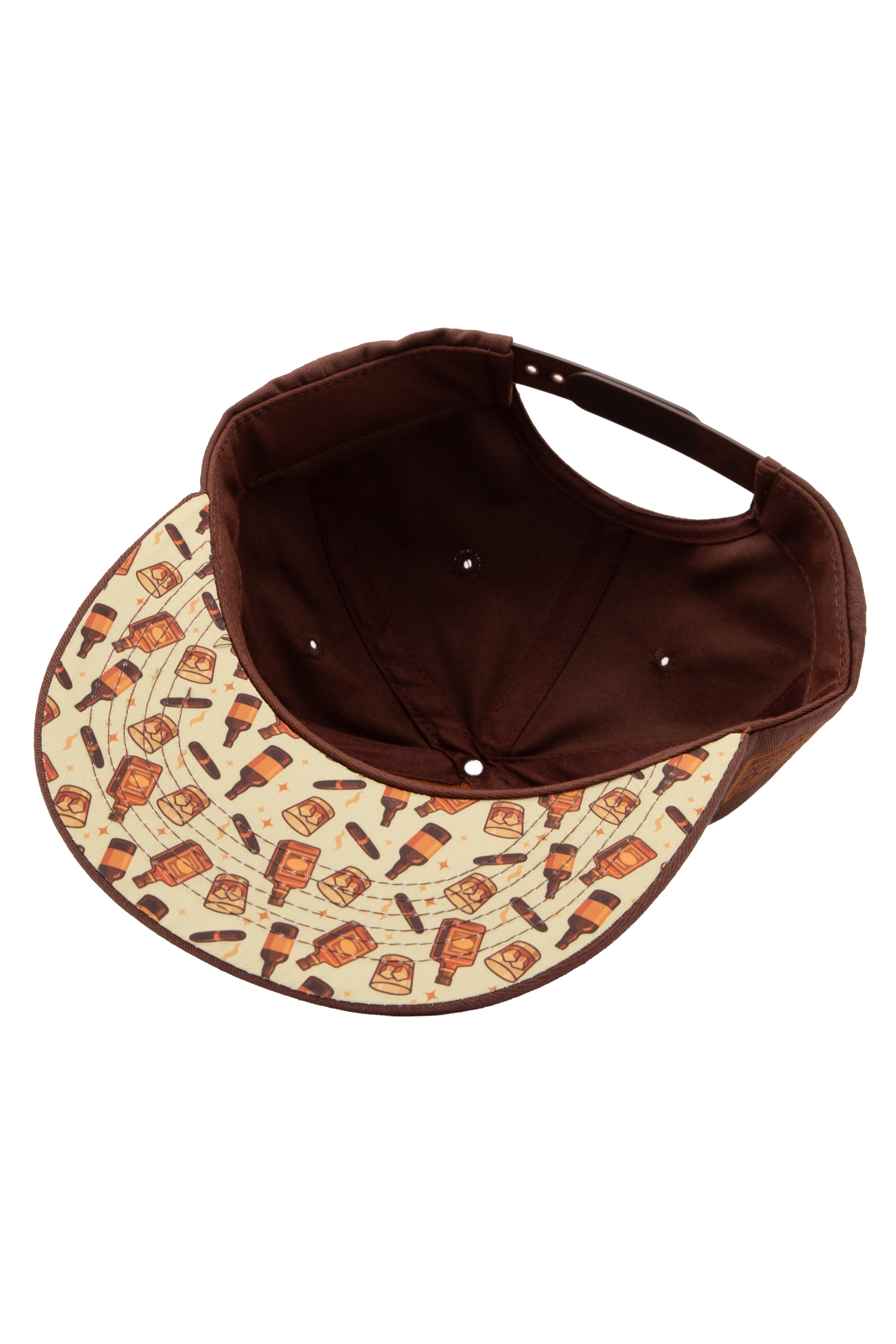 Flat Brim Cap 'Sponsored by Whiskey' in Braun Snapback Cap von King Kerosin
