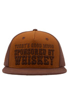Flat Brim Cap 'Sponsored by Whiskey' in Braun Snapback Cap von King Kerosin