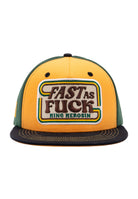 Flatbrim Cap 'Fast As Fuck' in Gelb Snapback Cap von King Kerosin