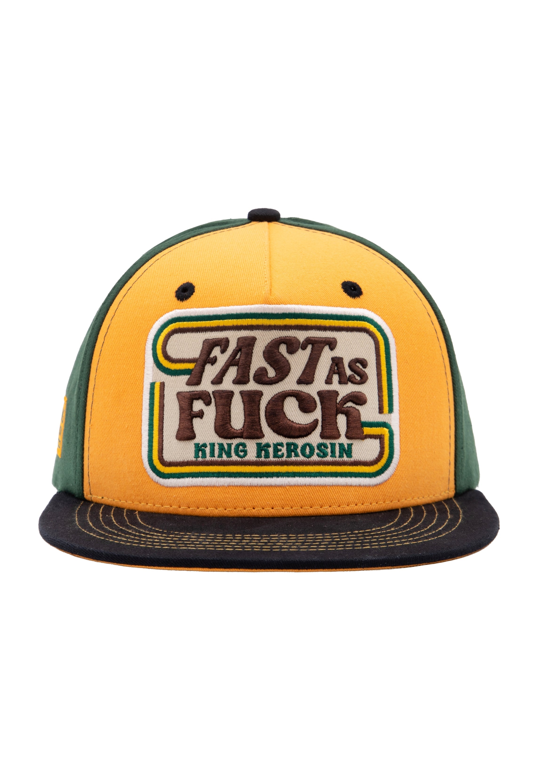 Flatbrim Cap 'Fast As Fuck' in Gelb Snapback Cap von King Kerosin