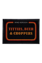 Fußmatte 'Titties, Beer & Choppers' in Schwarz – Fußmatte von King Kerosin - Ansicht 1