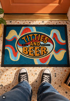 Fußmatte 'Titties & Beer' in Blau – Fußmatte von King Kerosin - Ansicht 2