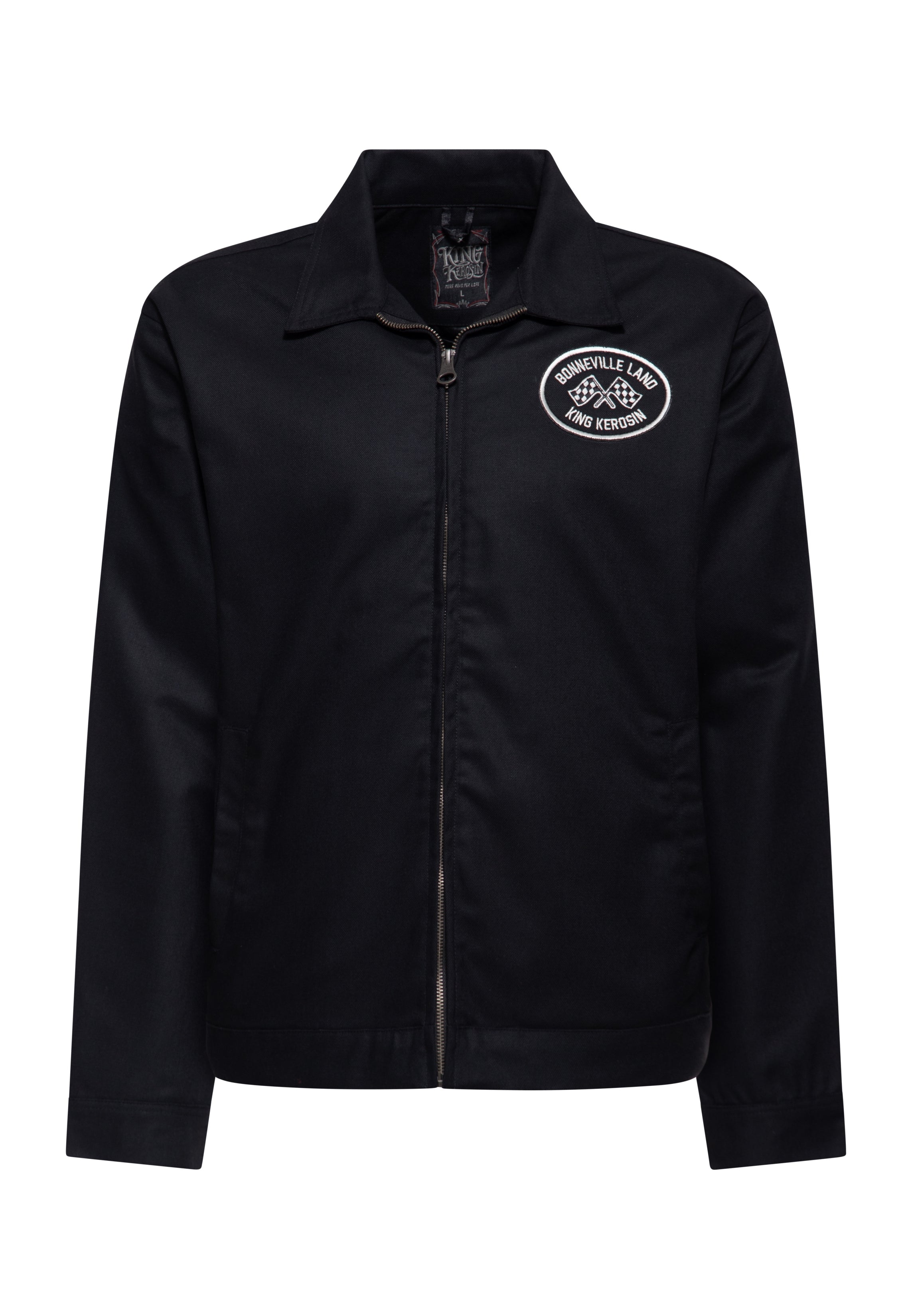 Gabardine Jacke 'Bonneville Land' in Schwarz Leichte Jacken von King Kerosin