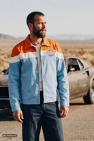 Gabardine Jacke 'Burn Gas' in Hellblau Leichte Jacken von King Kerosin