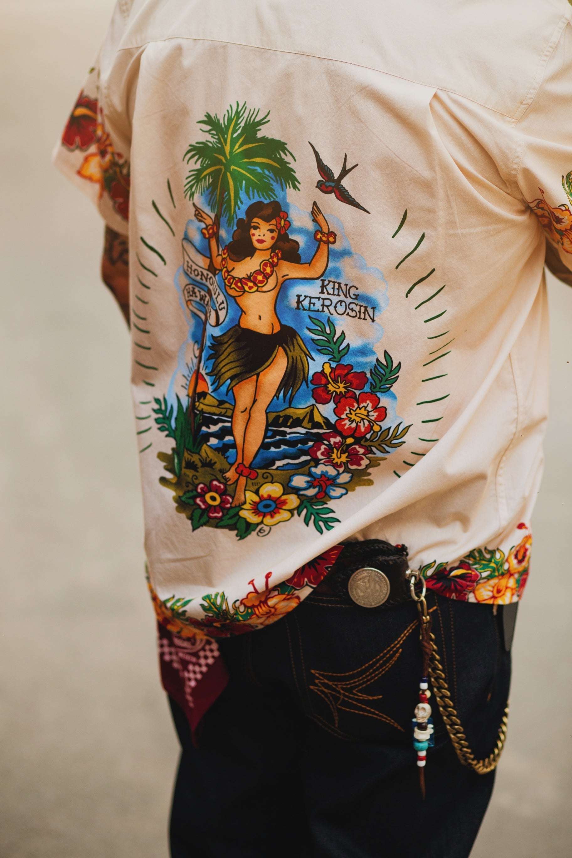King Kerosin - Hawaiihemd aus Bio - Baumwolle «Honolulu Hawaii»