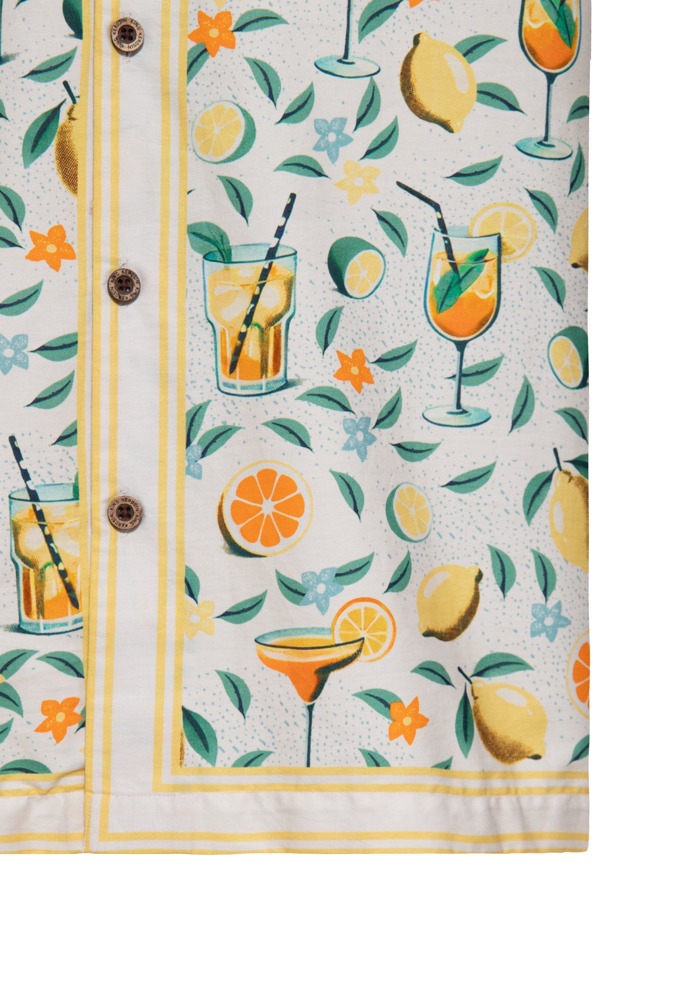 Hawaiihemd 'Citrus Cocktail' in Offwhite Hemden - Kurzarm von King Kerosin