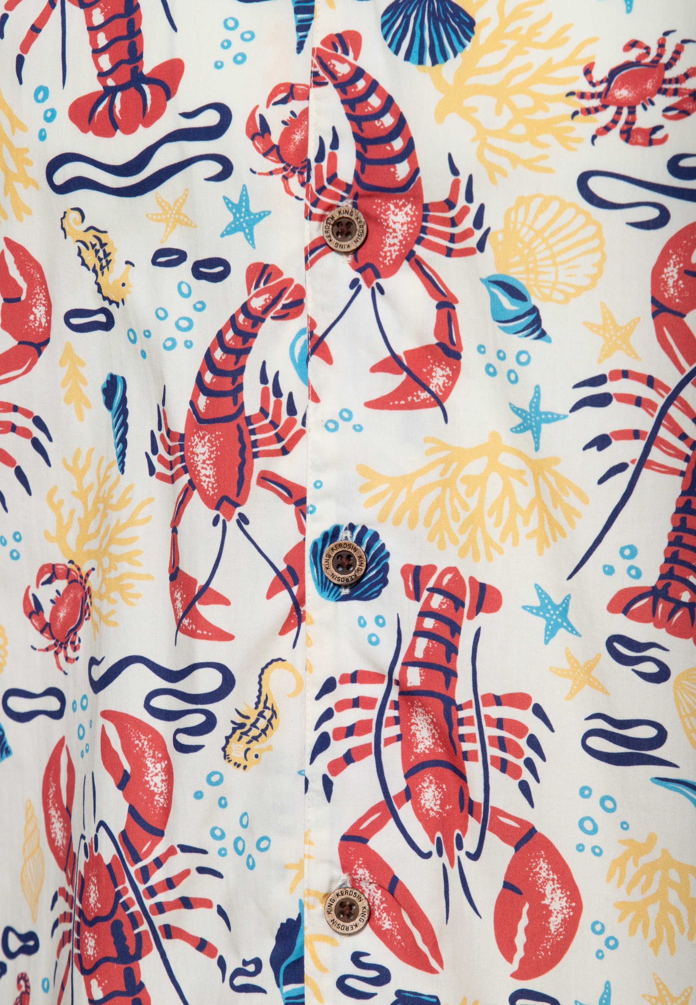 Hawaiihemd 'Deep Sea' in Offwhite Hemden - Kurzarm von King Kerosin