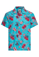 Hawaiihemd 'Hibiscus' in Blau Hemden - Kurzarm von King Kerosin