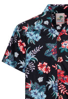 Hawaiihemd 'Hibiscus' in Schwarz Hemden - Kurzarm von King Kerosin